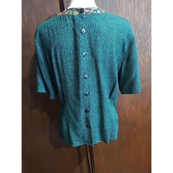 Vintage PS IllUSTRATIONS Set Blouse Size 6P Petite Pants Holiday Christmas 80s - Picture 7 of 11